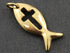 24K Gold Vermeil Over Sterling Silver Cross With Fish Charm -- VM/CH1/CR27